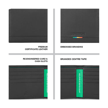 United Colors of Benetton Castriel Men’s Slimfold Wallet-Black