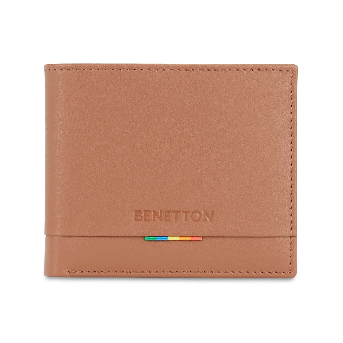 United Colors of Benetton Castriel Men’s Global Coin Leather Wallet-Tan