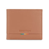 United Colors of Benetton Castriel Men’s Global Coin Leather Wallet-Tan
