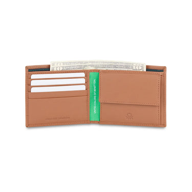 United Colors of Benetton Castriel Men’s Global Coin Leather Wallet-Brown