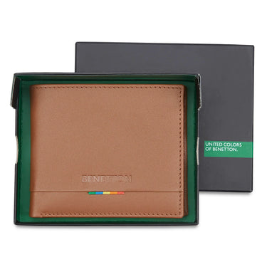 United Colors of Benetton Castriel Men’s Global Coin Leather Wallet-Brown