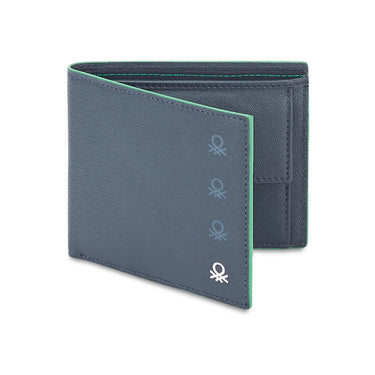United Colors of Benetton Caspian Men’s Global Coin Leather Wallet-Navy