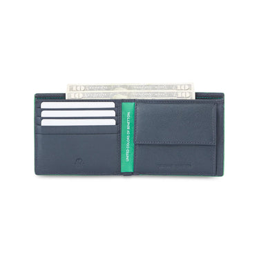 United Colors of Benetton Caspian Men’s Global Coin Leather Wallet-Navy