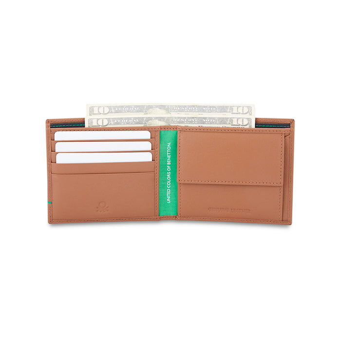 UCB Bradley Men's Leather Global Coin Wallet tan