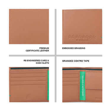 UCB Bradley Men's Leather Global Coin Wallet tan