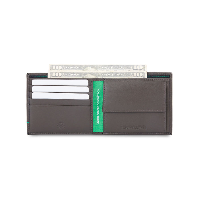 UCB Bradley Men's Leather Global Coin Wallet Brown