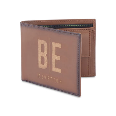 United Colors of Benetton Ackley Men’s Global Coin Leather Wallet-Tan