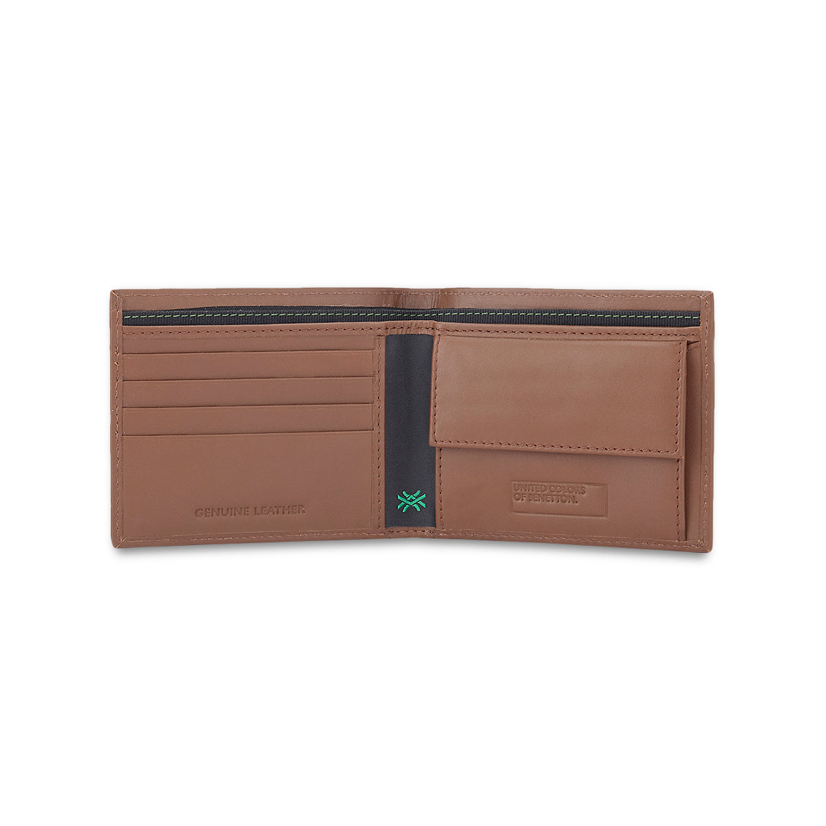 United Colors of Benetton Ackley Men’s Global Coin Leather Wallet-Tan