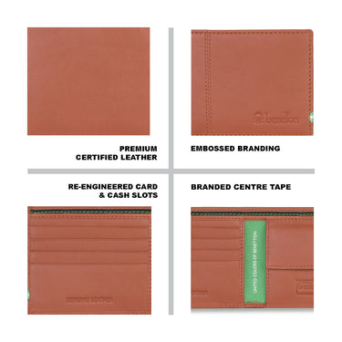 UCB Mace Men's Leather Global Coin Wallet Tan