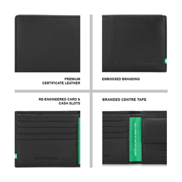 UCB Mace Men's Leather Global Coin Wallet Tan Black