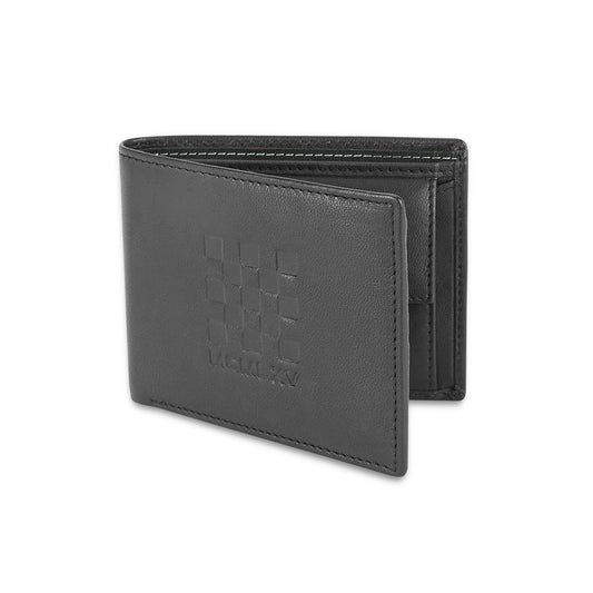 UCB Eagen Men's Leather Global Coin Wallet Black