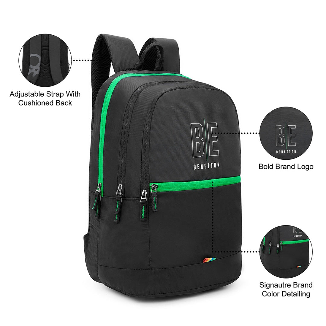 United Colors of Benetton Ming Non Laptop Backpack Black