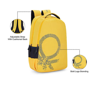 United Colors of Benetton Calypso Laptop Backpack Yellow