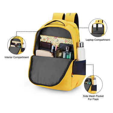 United Colors of Benetton Calypso Laptop Backpack Yellow
