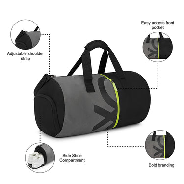 United Colors of Benetton Vivid Gym Bag Grey black