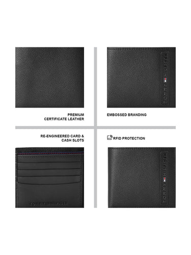 Tommy Hilfiger Arendal Mens Leather Global Coin Wallet-Black