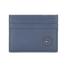 Tommy Hilfiger Floro Mens Leather Card Holder-Navy