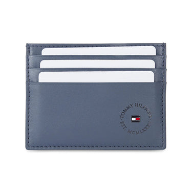 Tommy Hilfiger Floro Mens Leather Card Holder-Navy
