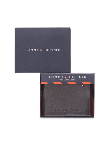 Tommy Hilfiger Harstad Mens Leather Slimfold Wallet-Brown