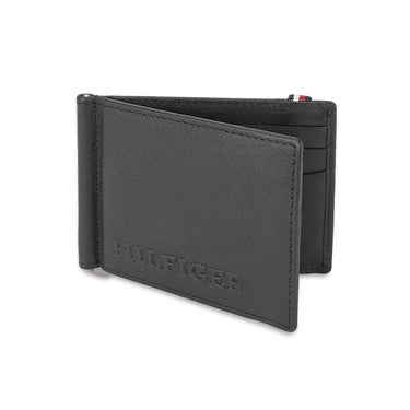 Tommy Hilfiger Harstad Mens Leather Money Clip Wallet-Black