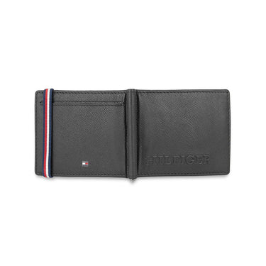 Tommy Hilfiger Harstad Mens Leather Money Clip Wallet-Black