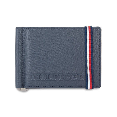Tommy Hilfiger Harstad Mens Leather Money Clip Wallet-NAVY