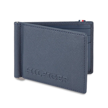 Tommy Hilfiger Harstad Mens Leather Money Clip Wallet-NAVY