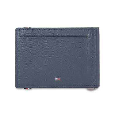 Tommy Hilfiger Harstad Mens Leather Money Clip Wallet-NAVY