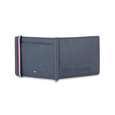 Tommy Hilfiger Harstad Mens Leather Money Clip Wallet-NAVY