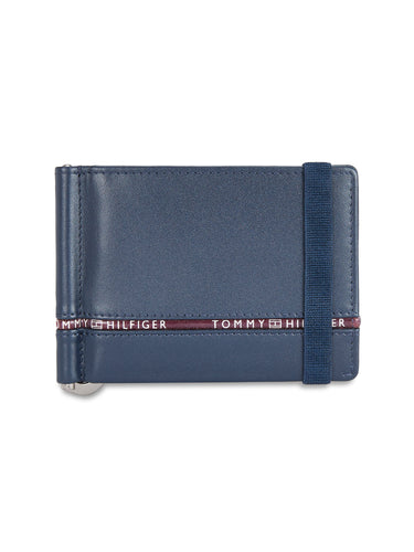 Tommy Hilfiger Larvik Mens Leather Moneyclip Wallet  Navy