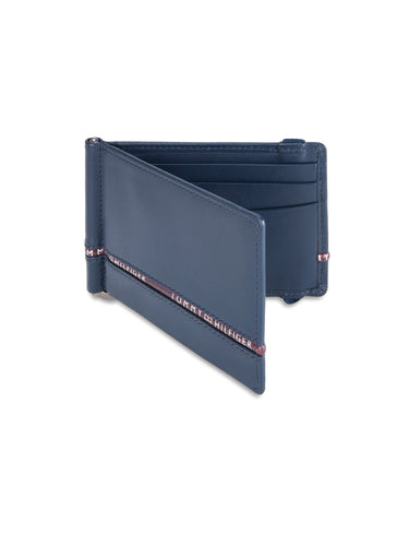 Tommy Hilfiger Larvik Mens Leather Moneyclip Wallet  Navy