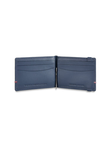 Tommy Hilfiger Larvik Mens Leather Moneyclip Wallet  Navy
