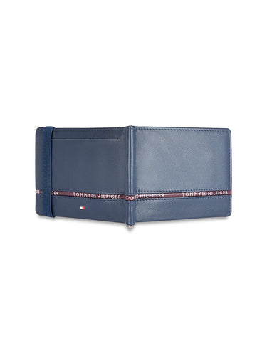 Tommy Hilfiger Larvik Mens Leather Moneyclip Wallet  Navy