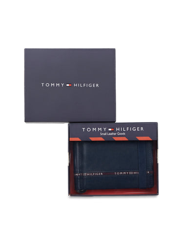 Tommy Hilfiger Larvik Mens Leather Moneyclip Wallet  Navy