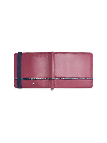 Tommy Hilfiger Larvik Mens Leather Moneyclip Wallet Wine