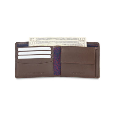 Tommy Hilfiger Debrecen Mens Leather Global Coin Wallet-Brown
