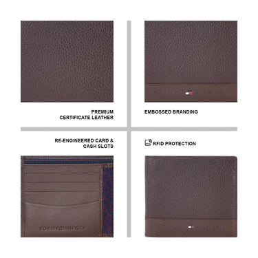 Tommy Hilfiger Debrecen Mens Leather Global Coin Wallet-Brown