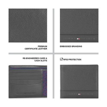 Tommy Hilfiger Debrecen Mens Leather Global Coin Wallet-Black