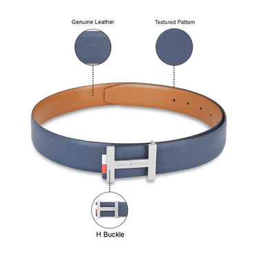 Tommy Hilfiger Colmar Men's Reversible Leather Belt-Navy