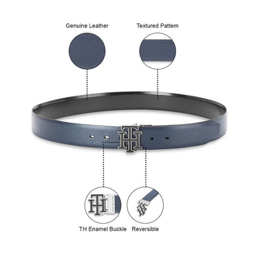 Tommy Hilfiger Limoges Men's Reversible Leather Belt-navy