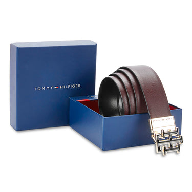 Tommy Hilfiger Limoges Men's Reversible Leather Belt-Brown