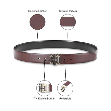 Tommy Hilfiger Limoges Men's Reversible Leather Belt-Brown