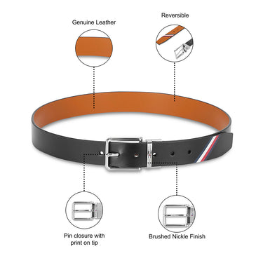 Tommy Hilfiger Benvolio Men's Reversible Leather Belt black 