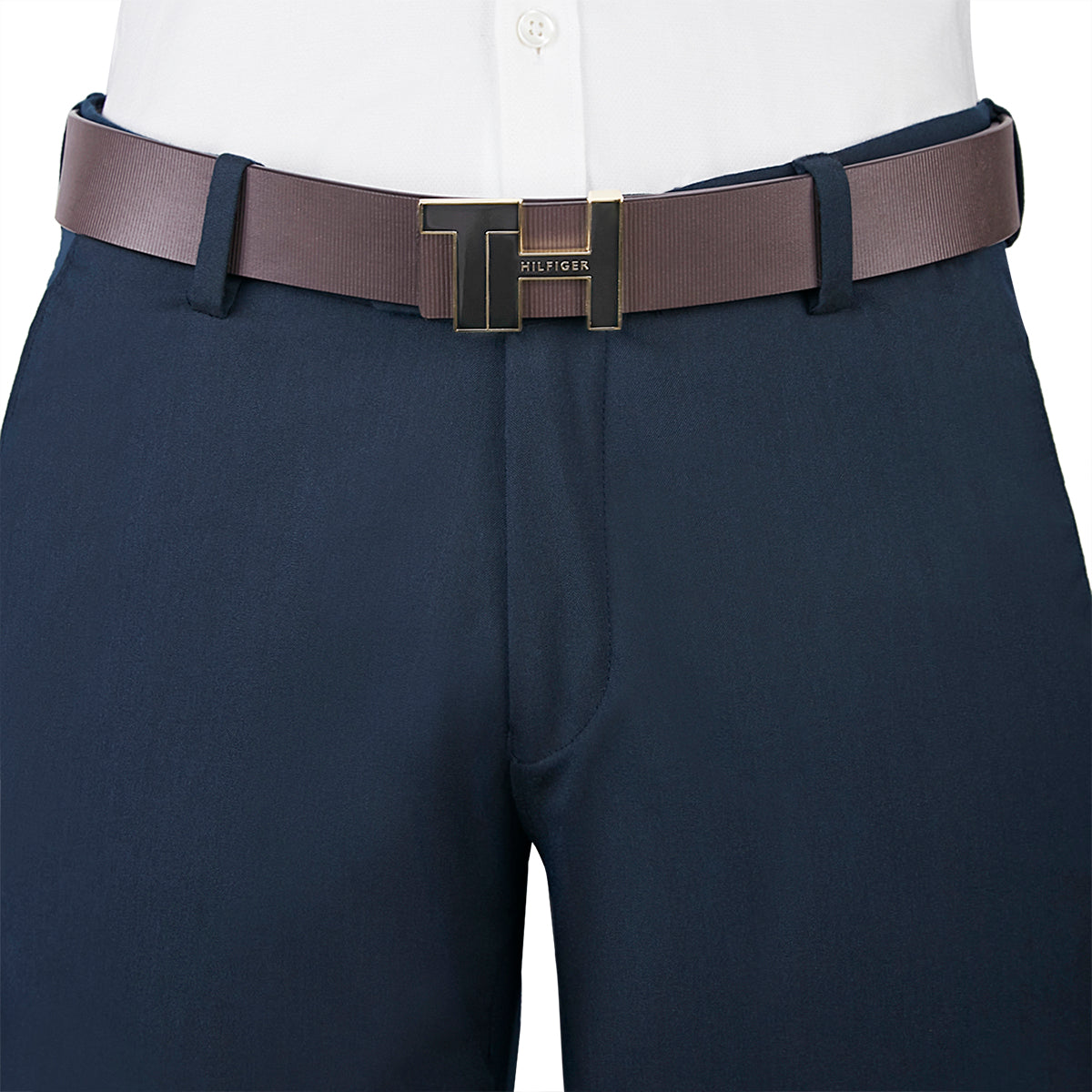 Tommy Hilfiger Struer Men's Reversible Leather Belt-Brown