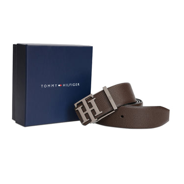 Tommy Hilfiger Farum Men's Reversible Leather Belt-Brown