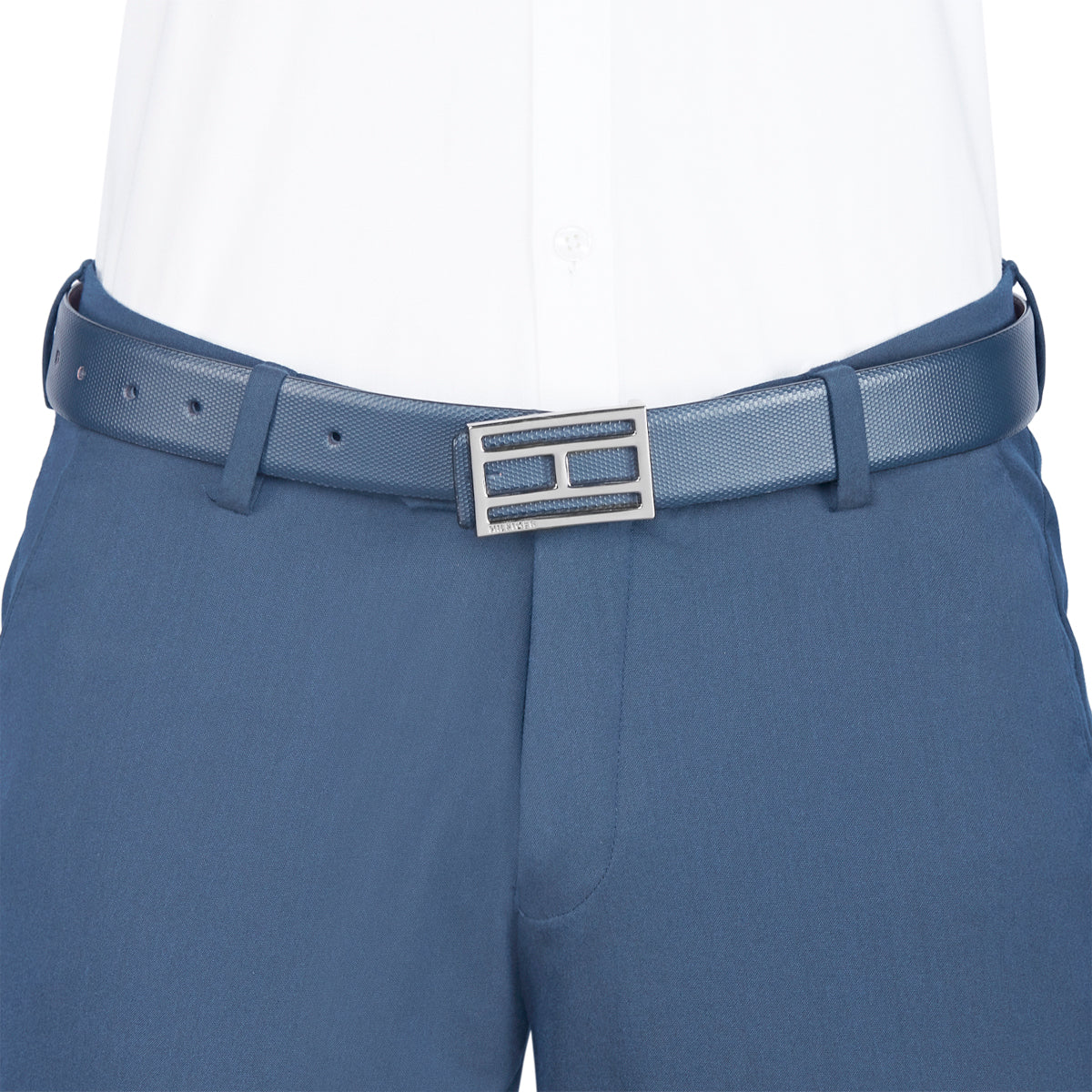 Tommy Hilfiger Thisted Men's Reversible Leather Belt-Tan-Navy