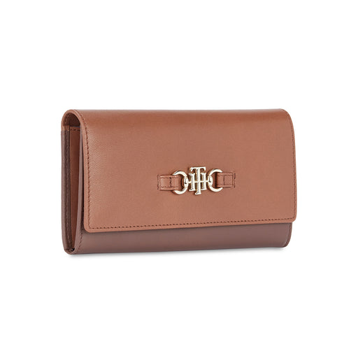 Tommy Hilfiger Beatrice Womens PU Flap Wallet With Sling-Brown