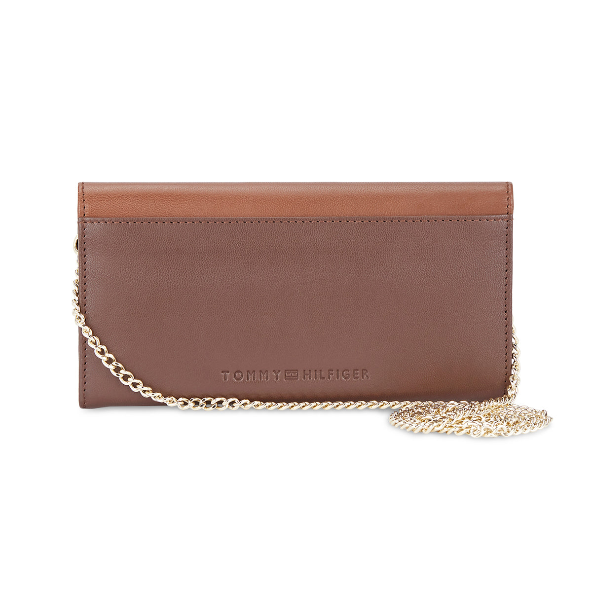 Tommy Hilfiger Beatrice Womens PU Flap Wallet With Sling-Brown