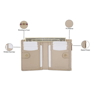 Tommy Hilfiger Kosma Womens Leather Small Wallet- Beig