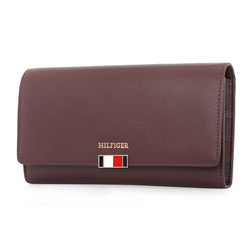 Tommy Hilfiger Teresa Women's Flap Wallet With Sling Wine